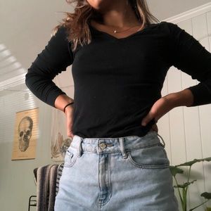 Banana Republic basic v neck black long sleeve